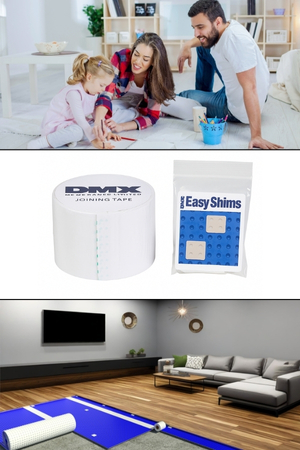 DMX 1-Step 2.0 is the perfect choice for DIYers due to its simple installation process. Each roll of DMX 1-Step 2.0 includes a free roll of DMX Joining Tape and 10 self leveling shims.