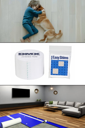 DMX 1-Step 2.0 is the perfect choice for DIYers due to its simple installation process. Each roll of DMX 1-Step 2.0 includes a free roll of DMX Joining Tape and 10 self leveling shims.